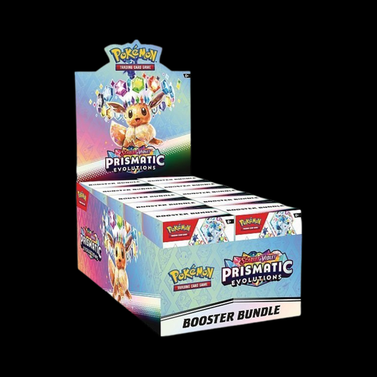 Pokémon Scarlet & Violet Prismatic Evolutions Booster Bundle Display